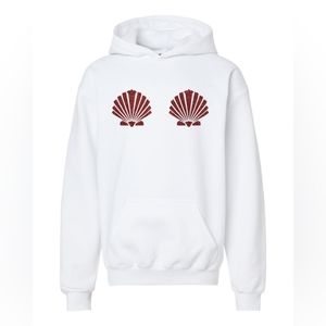 Mermaid shell bra Pullover Hoodie White